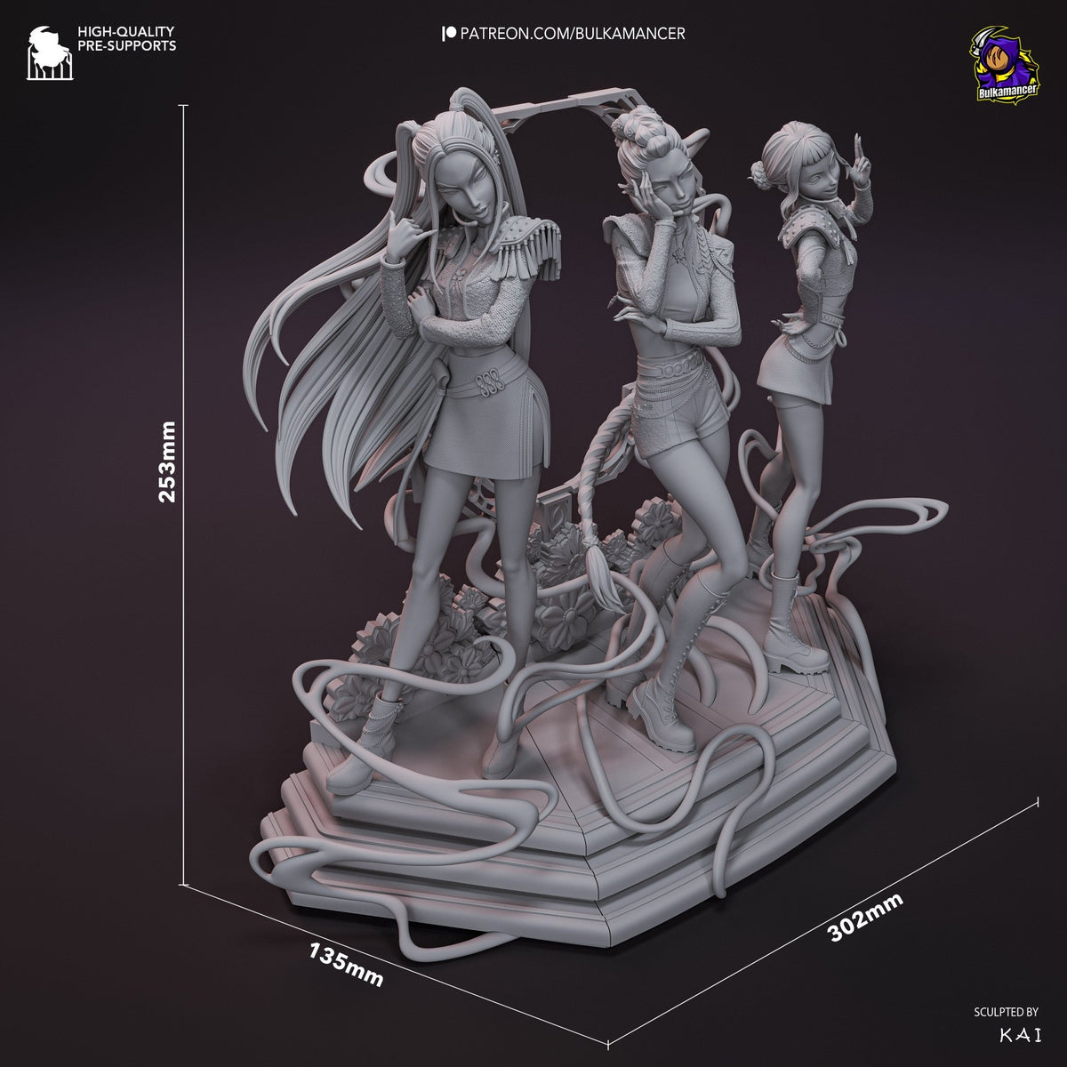 Rumi x Mira x Zoey - KPop Demon Hunters (Diorama) - AVGolden